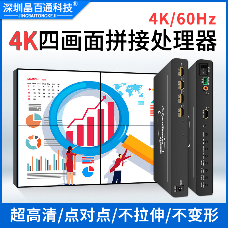 4K four-picture multi-screen splicing processor TV point-to-point display image video control 60HZ-HDMI DP-Taobao