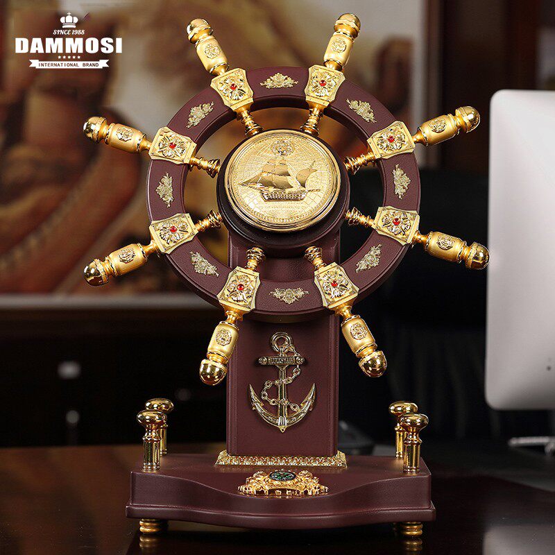 Lead rudder solid wood rudder hand one sails smooth swing piece handicraft office wine cabinet adornment Qiao relocating for opening gift-Taobao