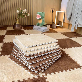 Easy-To-Clean Plush Foam Patchwork Mat for Home Bedroom Carpet Baby Puzzle Mat Living Room Sofa Bedside Rug