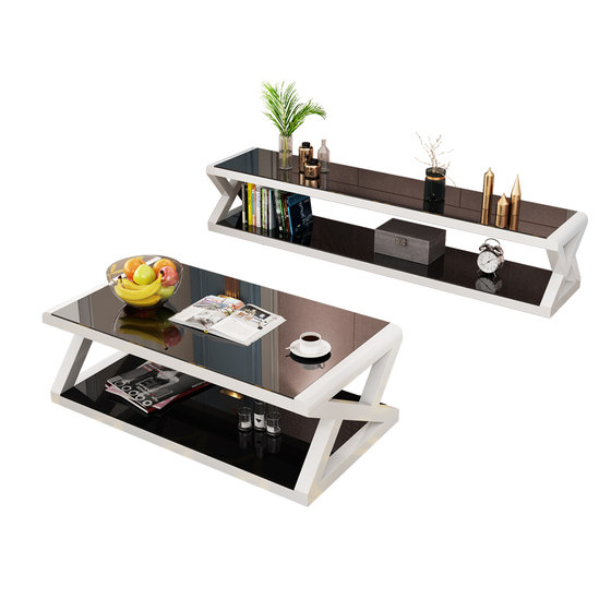 Tea table TV cabinet combination modern minimalist coffee table table set simple living room small apartment home coffee table TV cabinet