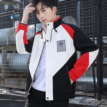 Jacket Mens Spring Autumn Season 2022 New Casual 100 Hitch Lap Collar No Hat Students Loose Autumn Winter Thin Collage Jacket