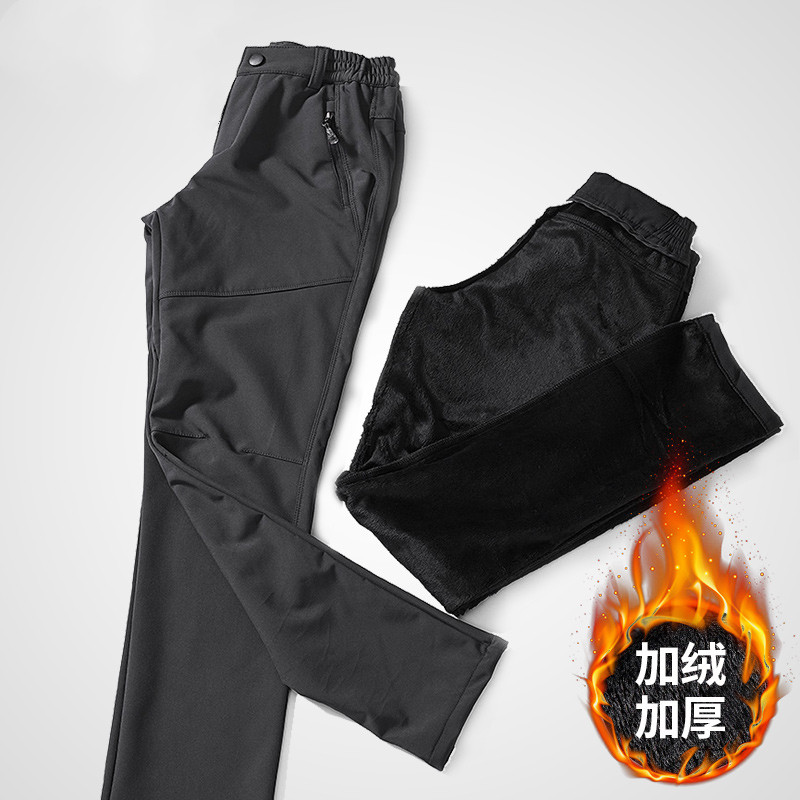 Plus Flannel Thicken for men and women Sports pants Autumn Winter Relaxed Casual Straight Drum Tide Cards Han Edition Elastic Outdoor pant pants