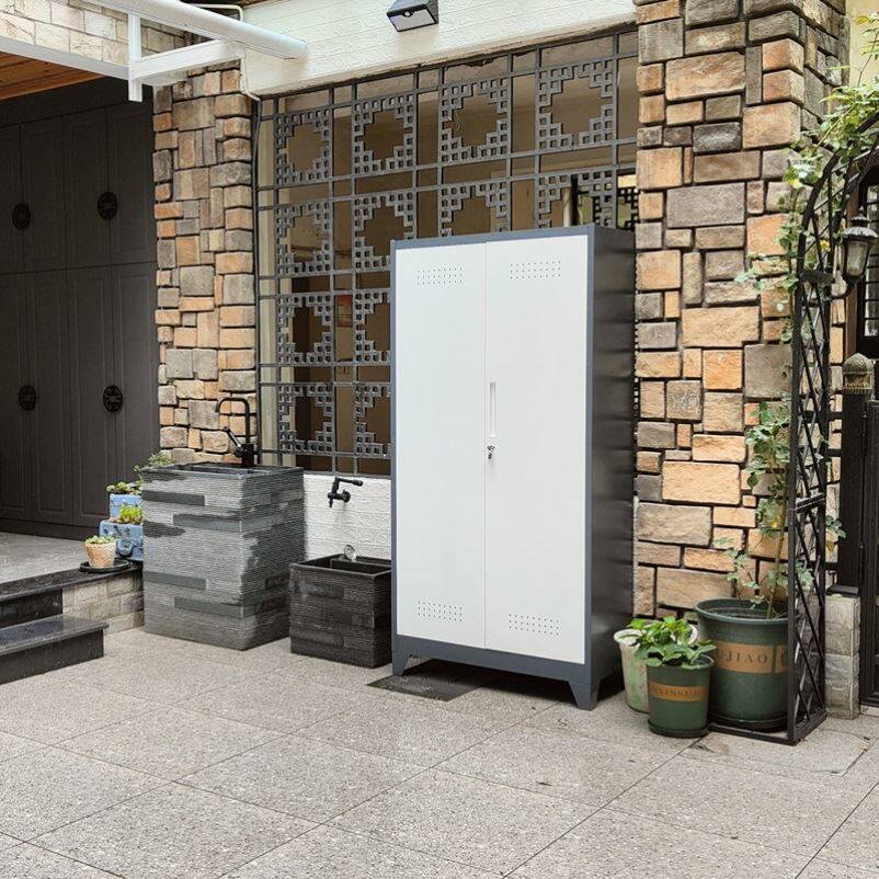 Customized stainless steel cleaning cabinet sanitation cabinet double door household counter terrace locker cabinet classroom factory