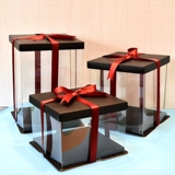 Корт -коробка 6 -INCH 8 -INCH 10 -INCH 12 -INCH Двойной слой плюс прозрачная сеть красная рука -питательная упаковка на день рождения