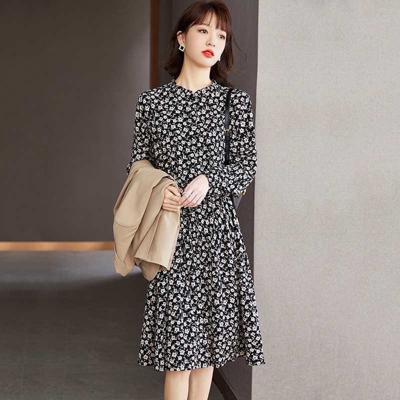 Spring Break Dress Woman Sleeved Spring Clothing 2023 New French temperament reduction medium long chiffon skirt