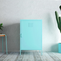 Modern simple household wrought iron cabinet double door locker restaurant side cabinet Nordic balcony sundry storage cabinet sunscreen