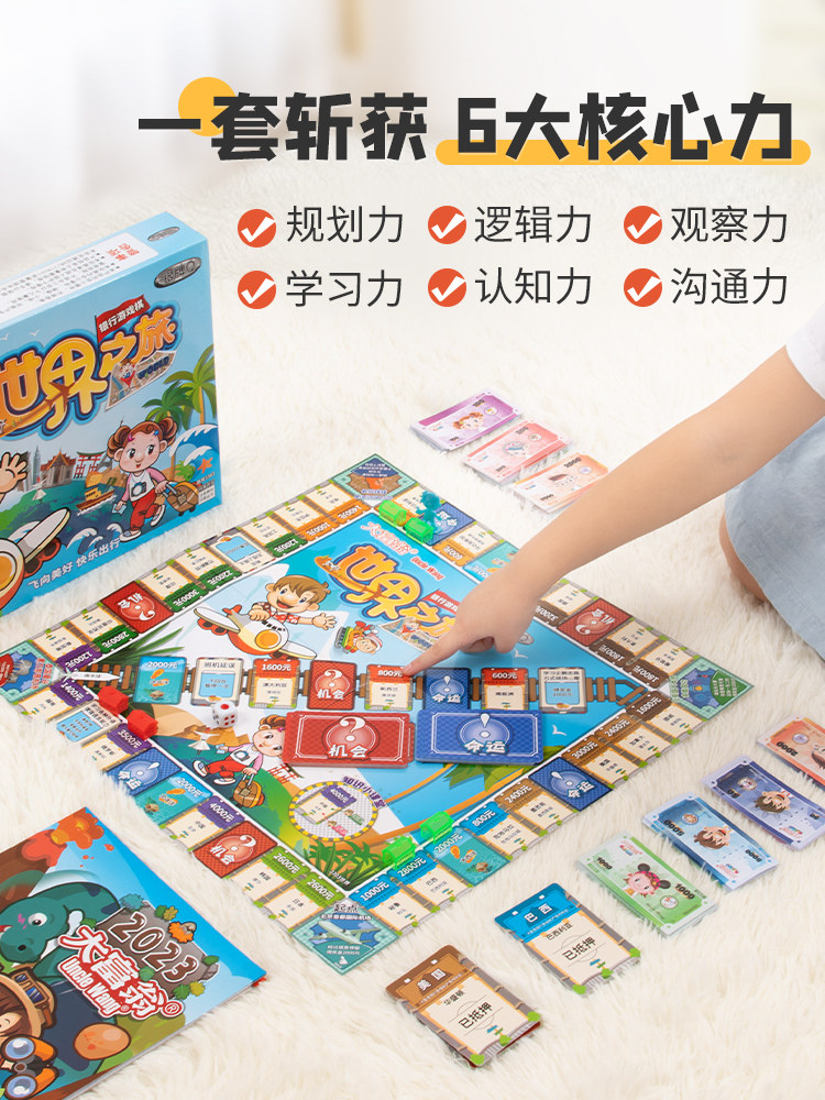 Grand Millionaire Super Luxury Edition World Trip Children Classics Elementary School Kids Puzzle Toys Adults Desktop Gaming Chess-Taobao