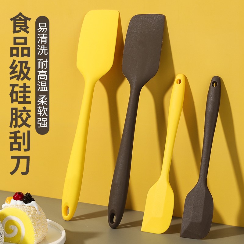 Silicone soft scraper integrated high temperature resistant cream cake baking special scraper spatula kitchen small shovel baking