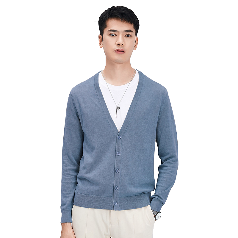 (Town shop Baby)Spring men's knitted cardigan V-neck sweater line clothing casual fashion trend base shirt