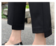 Đen quần chín điểm mất quần bó Hàn Quốc phiên bản thẳng lỏng ống quần khâu quần tây quần phù hợp với chuyên môn cô gái mùa thu