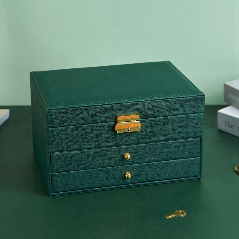 Advanced Jewelry Box Earrings Earrings Ring Necklace Bracelet Watch Gold Silver Gold Jewelry Exquisite Light Luxury Storage Box