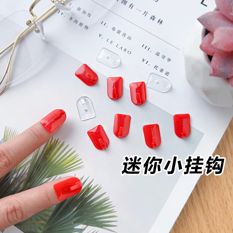 Transparent, Traceless, No-Punch Hooks, Mini Hooks, Invisible, Extra Small, Micro-Sized, Red Colored Lights, Strong Adhesive Plastic Transparent, Traceless, No-Punch Hooks, Mini Hooks, Invisible, Extra Small, Micro-Sized, Red Colored Lights, Strong Adhesive Plastic