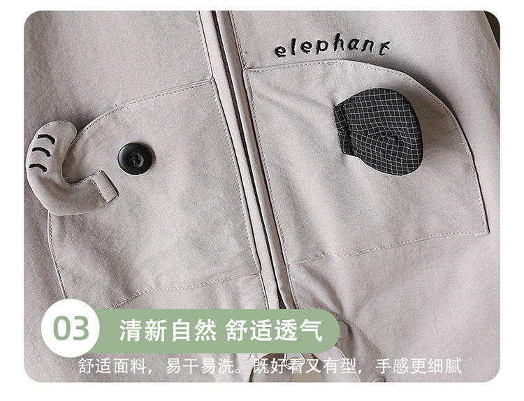 冲锋衣婴儿初秋连体衣防风户外服超萌卡通宝宝春秋爬爬服连帽外套 — 13