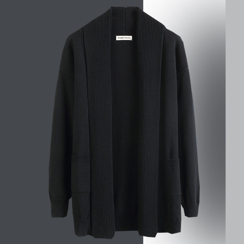 It ins Trendy Brand Knitted Sweater for Men, Mid-Length Cardigan, Korean Style, Autumn and Winter Casual Sweater, Loose Large Size Sweater Jacket