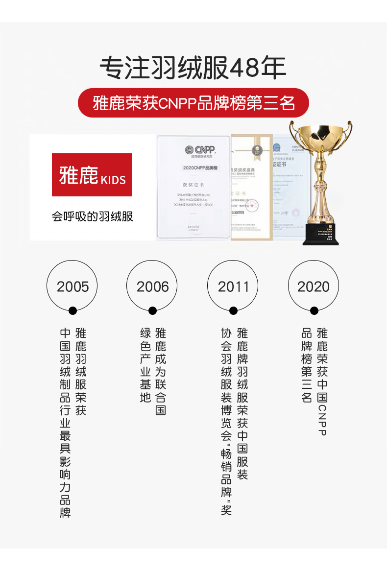 断码特价 雅鹿 儿童轻薄短款羽绒服 90%白鸭绒 图3