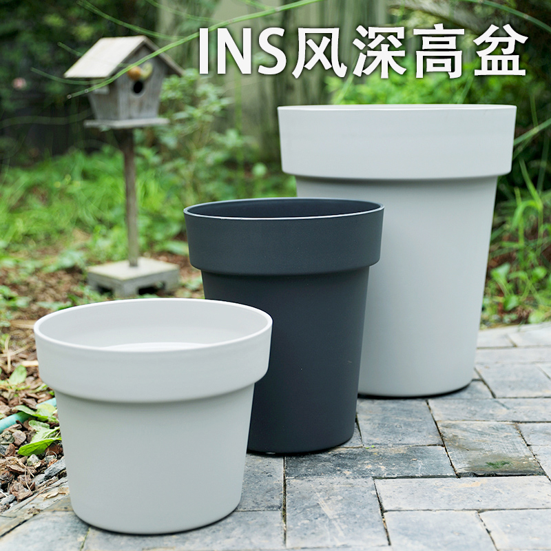 2021 new months Season Dins Wind Plastic Flower Pots Clear Cabin High manufacturers Direct sales Large-size deep basin Nordic minimis
