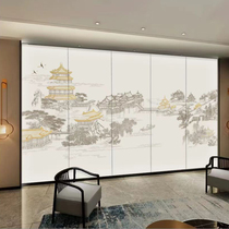 New Chinese style hard bag embroidery bedroom bedside hotel restaurant box wall cloth TV living room sofa soft bag background wall