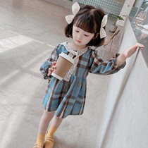 Girls dress 2021 new childrens western style autumn baby shawl dress small children autumn princess dress