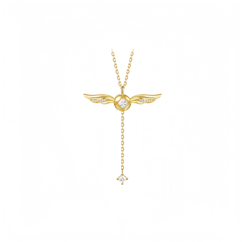 Harry Potter S925 Sterling Silver Golden Snitch Necklace Retro Light Luxury Versatile Cross Chain 520 Valentine's Day Gift