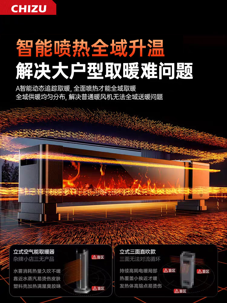 Baseboard Heater 2025 New Model Fan Heater for Home Use, Bathroom Heating, New Energy-Saving and Electricity-Saving Device