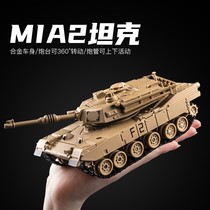 Main battle tank world model M1H1 Leopard 2 metal toy armored vehicle T99 simulation alloy tracklap swing