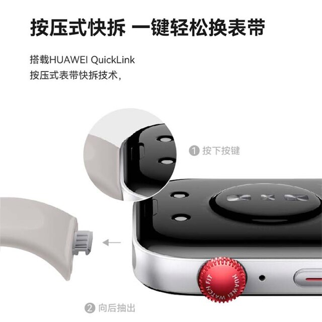 Huawei Original Quicklink Watch Strap Fluororubber Sports Soft Rubber Silicone Huawei Watch Watch Fit 3/Fit4/4Pro Vitality Three-Ring Wristband Official Flagship Genuine Product