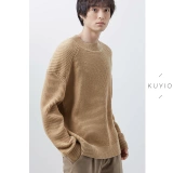 Kuyiou/плечо 3D Point Pure Wool Siteboy Pit Strest свободная круглая ошейник Зимний мягкий клейкий свитер мужчина