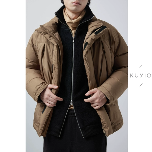 Японский водоотталкивающий мужской пуховик на липучке