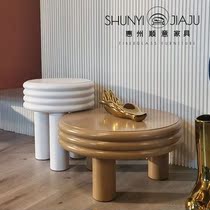 Nordic creative art side a few corners designer model house net red glass steel small tea table sales department side table