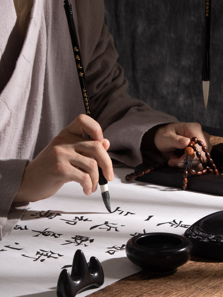 Zhang Xiaofeng's Calligraphy Four Treasures Set: Brush, Ink, Paper, and Inkstone, Complete Beginner Set, Full Set of Ornaments, Brush Holder, Inkstone, Ink Stick, Calligraphy Pen, Pen Holder, Pen Hanger, Special Gift for Beginners, Ink