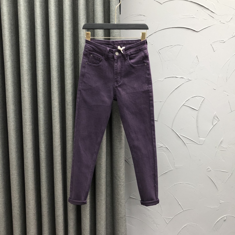 Purple High-Waisted Skinny Jeans for Women 2026 Spring/Summer New Elastic Slim-Fit Versatile Pencil Pants