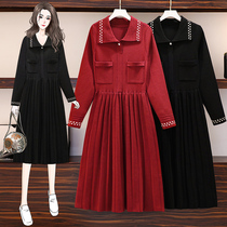 High-end gestational womens clothing autumn and winter clothing fashion models 2020 new internet red small scents windy weaselly sweater dress sweaters