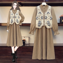 Gestational Maternity 2021 Spring loaded with new large size Slim And Slim Fit Knit Horse Chia Two Sets Dress Suit Skirt