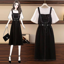 Pregnant Woman Skirt Summer 2021 New Little Fresh Denim Harness Skirt European and American Wind Dress Pregnancy Woman Dress Summer Suit