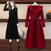 Gestational Woman Dress 2020 Autumn Winter Fashion Display Slim Knit Dress Code Name Yuan Fried Street Boomer Chili Sweater Dresses Bottom Skirt