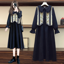 Gestational Woman Dress 2022 Ocean Air Spring Dress New Fashion Minus Aging Veil Slim Embroidered Horse Chia Dress Two-piece Suit