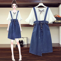 Maternity clothes 2020 new summer clothes hot mom foreign style suit fashion denim tide personality hot mom dress spring and summer models