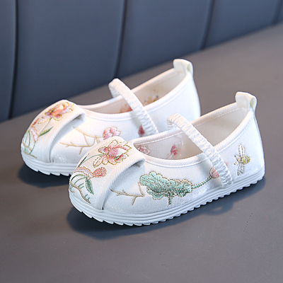 2021春季新款旗袍鞋儿童绣花鞋北京布鞋宝宝古装表演鞋女童汉服鞋