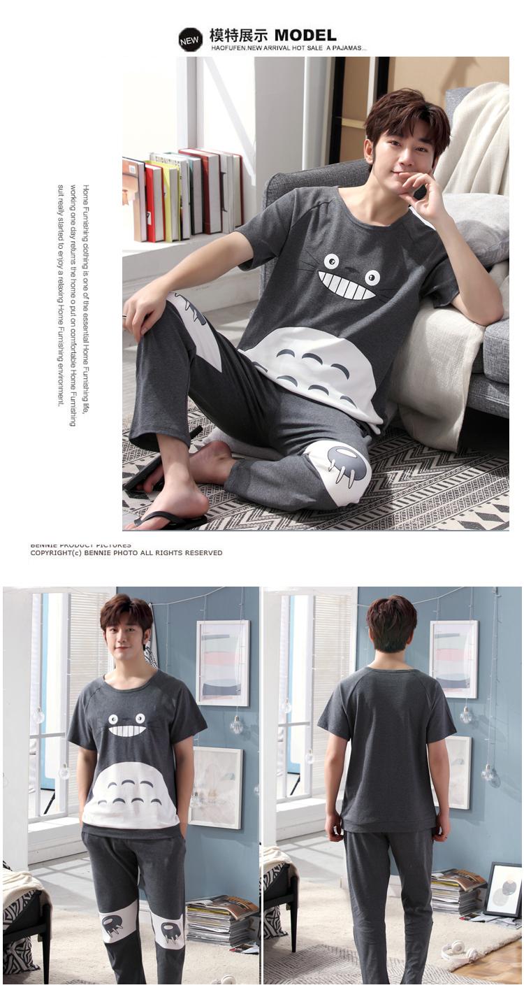 X béo con thêm quần áo gia đình lớn Bộ đồ ngủ nam cotton mùa hè 5 bố rộng 4 siêu lớn size 2 XL - Pyjama đồ mặc nhà
