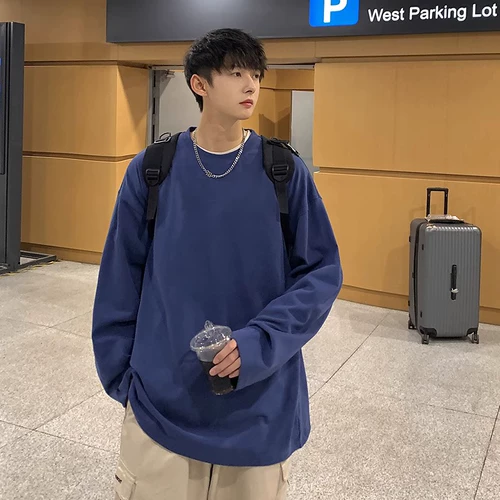 Осенний хлопковый приятный телу белый лонгслив, оверсайз