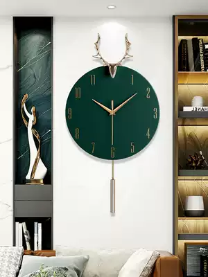 Nordic light luxury deer head clock clock home living room fashion creative clock simple personality modern wall hanging watch