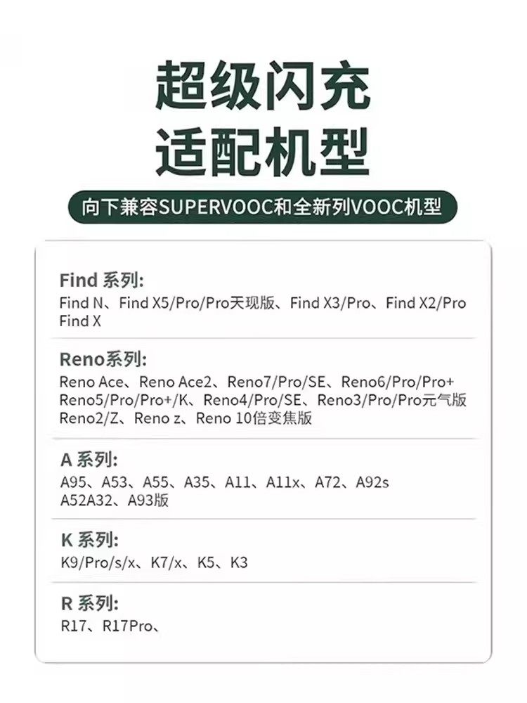 [Official Genuine Product] Suitable for Oppo Fast Charging Charger Head Findx8/7 Phone Reno5Pro+ Realme Typec Data Cable Super Flash Charge Nove8 Head A58/2 Fast Charge