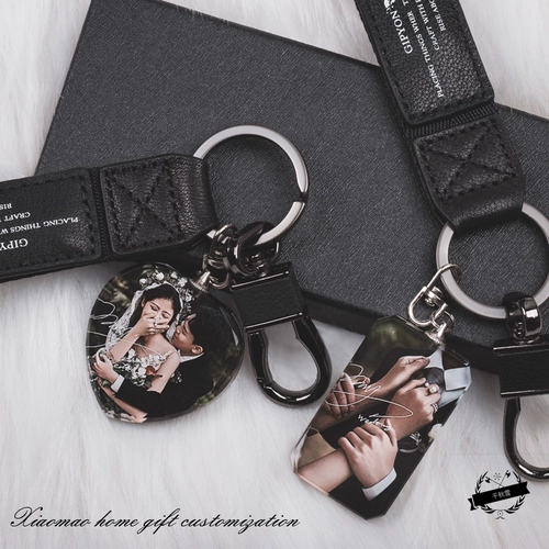 Двусторонная фотография, брелок, брендовые креативные ключи от машины для влюбленных, делается под заказ, «сделай сам», простой и элегантный дизайн, подарок на день рождения