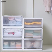 Drawer-type containing box transparent plastic wardrobe clothing containing box finishing box clothes storage compartment cabinet containing cabinet