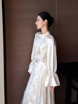 Ocnlantiy | Romantic White Bar ~ Elegant Temperament Hanfu Skirt 2024 Winter new country Wind Refined Classical Horseface Skirt