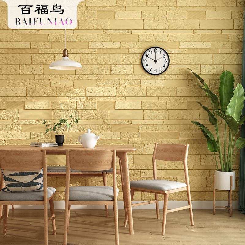 Wallpaper self-adhesive bedroom warm 3d three-dimensional wall stickers living room background wall wallpaper cultural brick pattern waterproof and moisture-proof stickers