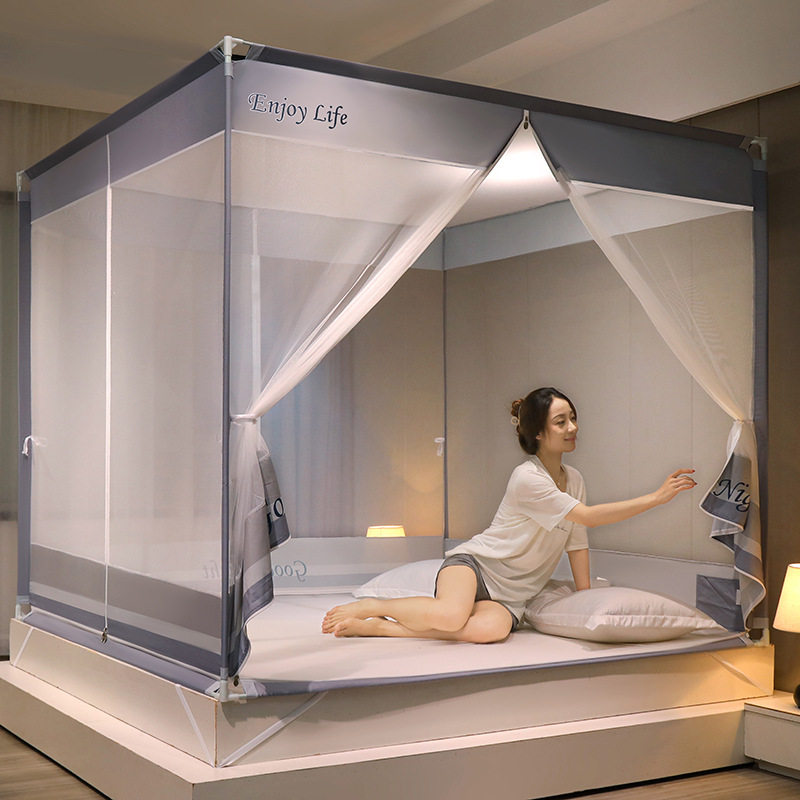 New Mongolia Pack Anti-fall mosquito net Home Children's baby Anti-fall bed T Type 3 Open door zipper Full bottom bedroom Universal-Taobao