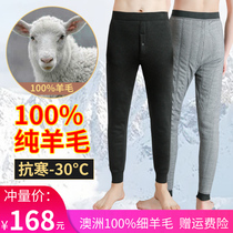 Wool Pants Mens 100 Pure Wool Warm Pants Wool Cotton Pants Men Winter Thickening Inside Wear Kneecap Protective Waist Cashmere Pants