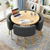 Деревянный зерновый круглый стол + темно -серая ткань (бревенчатая деревянная полка), столешница 80 см.