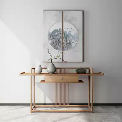 New Chinese partition living room modern simple antique table solid wood can be customized Zen case porch table